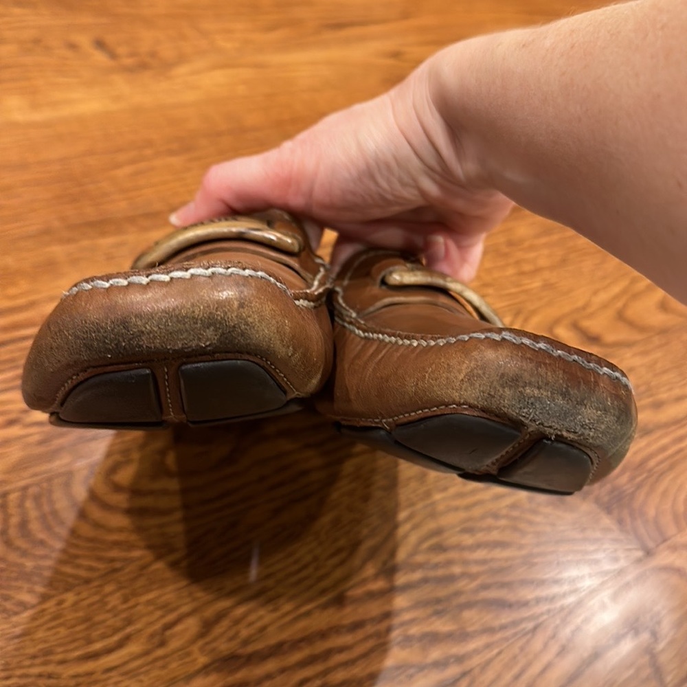 PRADA Tan Leather Slip on Loafer Moccasin Size 7.5 - Picture 8 of 9